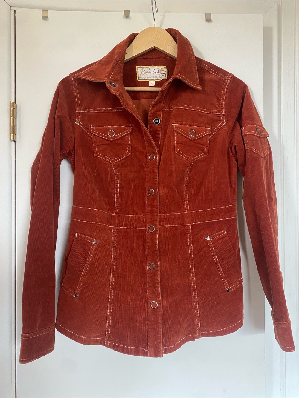 Aventura Rust Corduroy Button-Front Jean Jacket